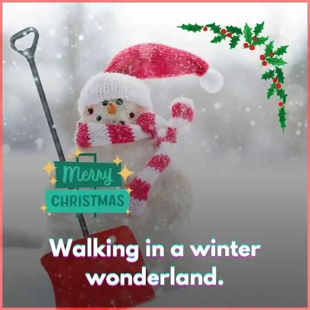 Walking in a winter wonderland Merry Christmas Quotes images
